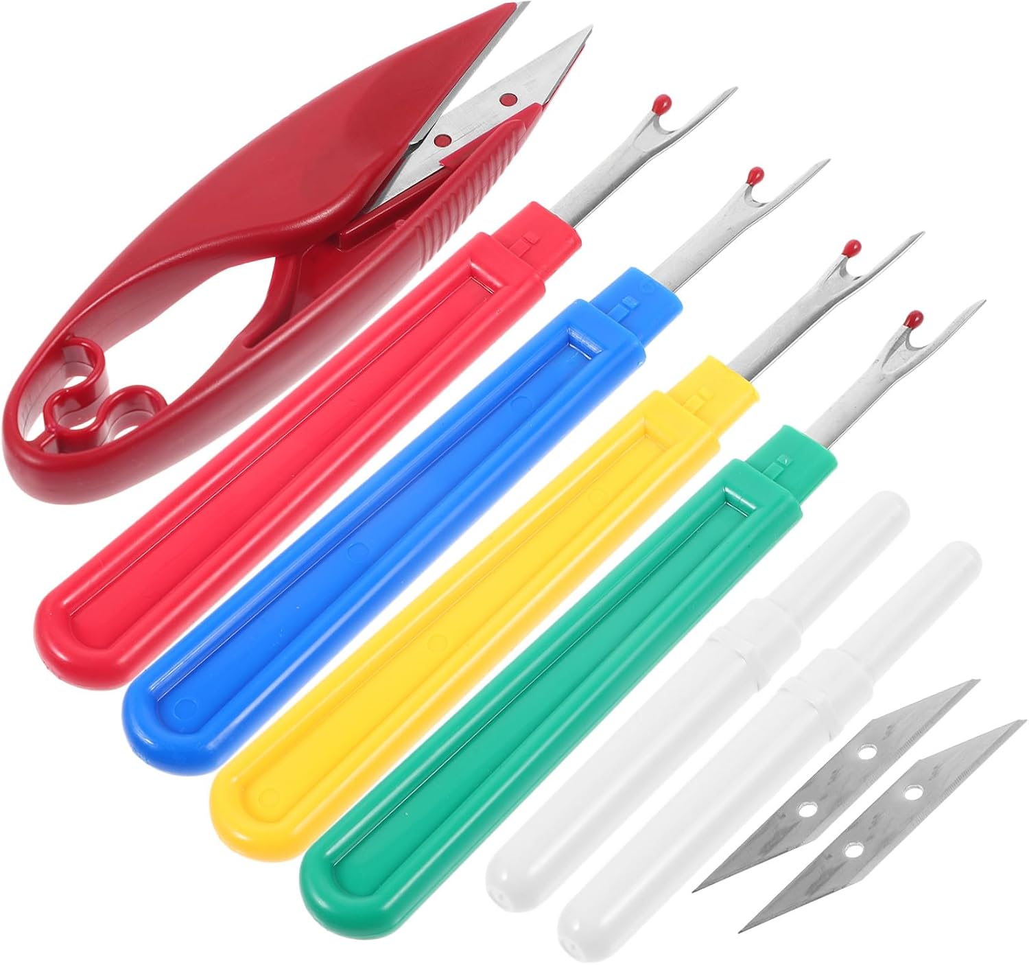 Unomor 9pcs Sewing Thread Remover Kit with Seam Ripper and Thread Cutter, Metal Stitch Ripper Set for Clothes Repair and Cross Stitch DIY Crafting