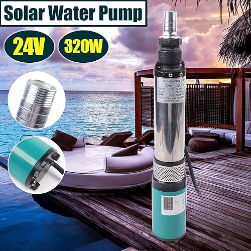 Miniatura 4 de Bomba eléctrica de granja de 320 W y 24 V, bomba de agua sumergible de pozo profundo, bomba de agua solar para pozos profundos, bomba de riego