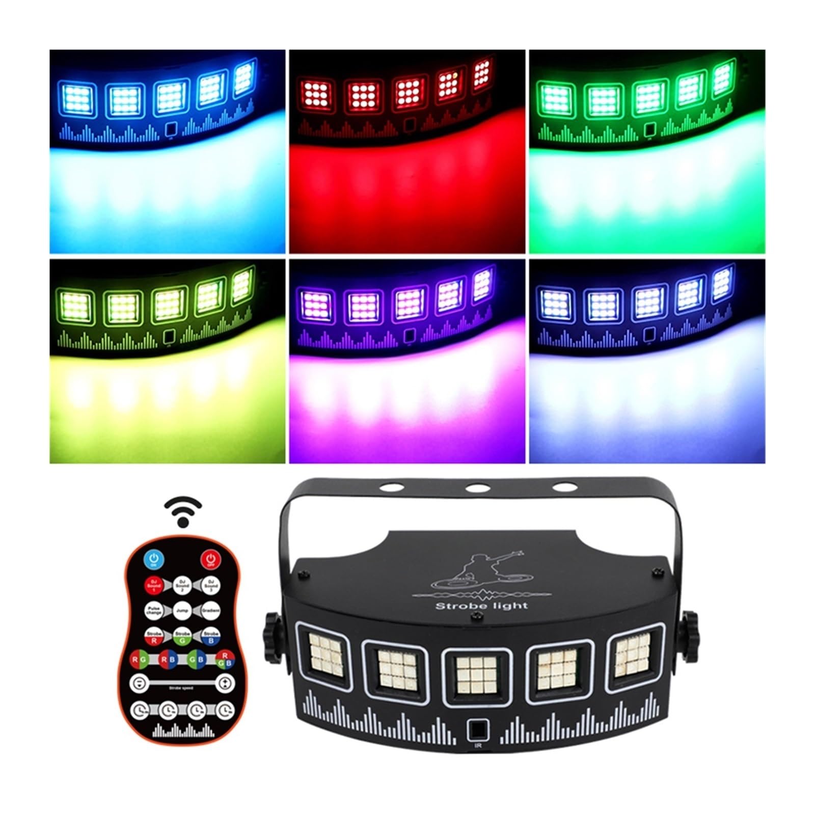 Światła sceniczne LED, USB DJ Strobe Light z pilotem na imprezę dyskotekową, świąteczną, klubową, barową, taneczną, aktywowaną dźwiękiem, błyskową diodą LED RGB, oświetlenie sceniczne na wesele