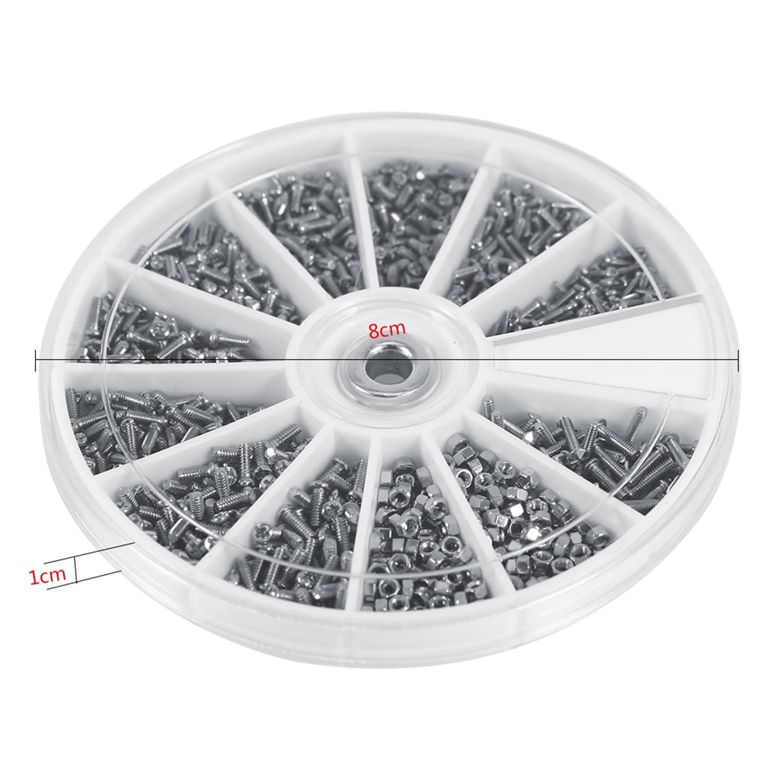 CYTGOUPER 600PCS Eyeglass Screw Kit, Small Screws Nuts Assortment Kit with Plastic Box, M1 M1.2 M1.4 M1.6 Miniature Screws for Watches, Glasses and Electronics Repairing