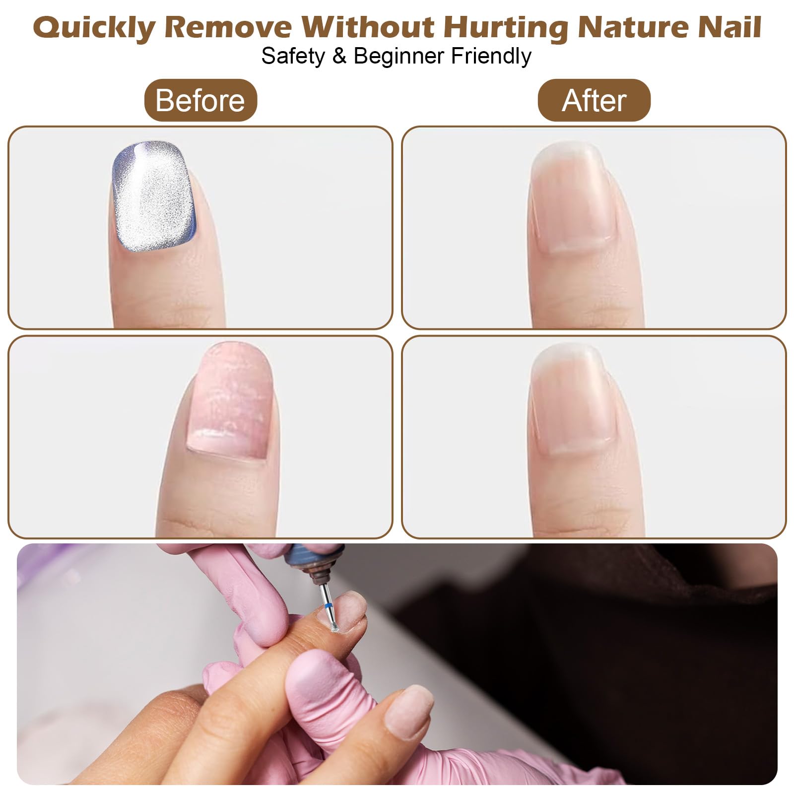 Set di 3 punte per fresa per unghie, punte coniche micro per cuticole, punte multifunzione per fresa, trapano per pulizia cuticole, accessori per fresa per unghie per manicure pedicure lucidatura