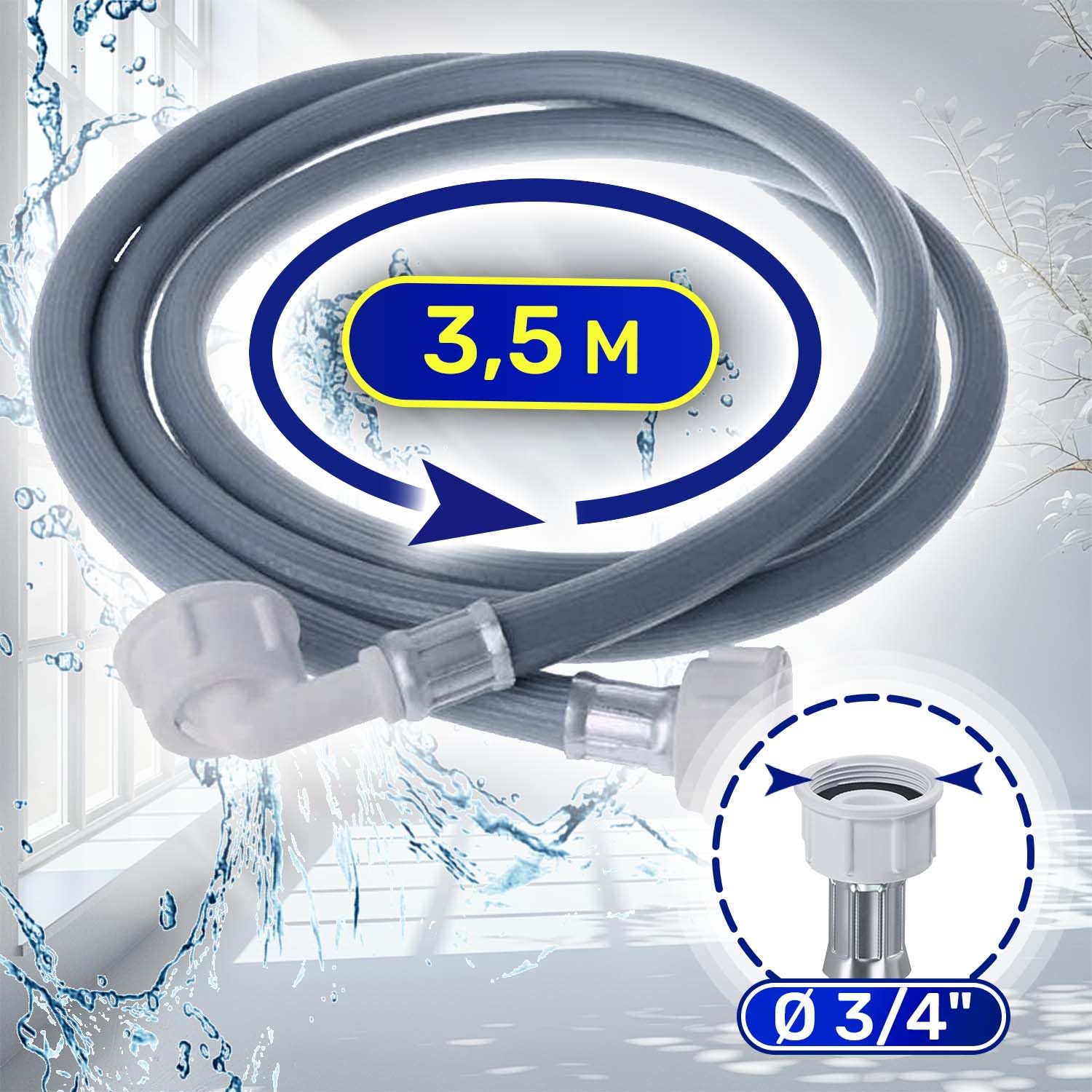 Tuyau Machine à Laver Et Lave Vaisselle 3,5m Pour Arrivee D