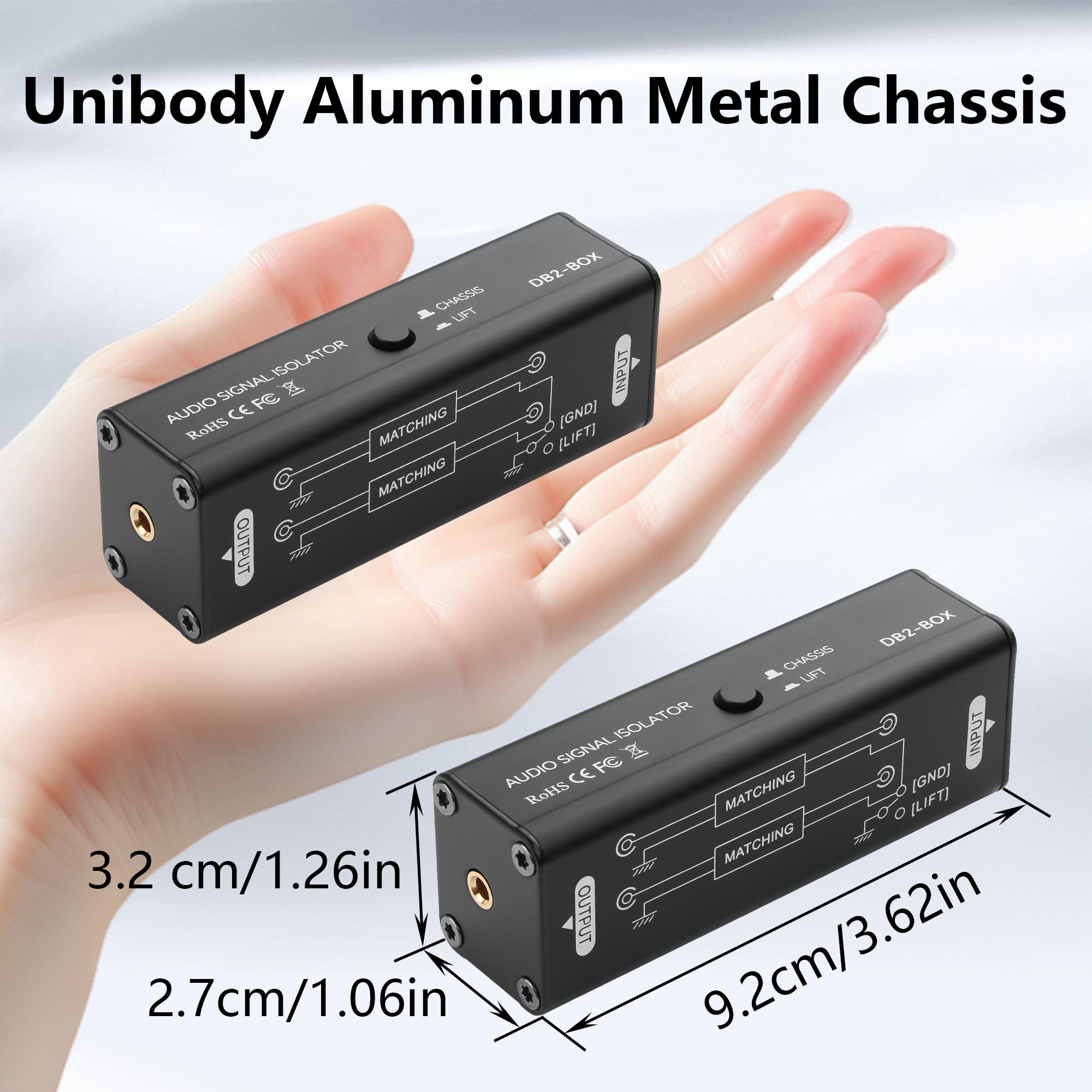 CERRXIAN Isolatore acustico da 3,5 mm, eliminatore di ronzio, isolamento del segnale audio da 3,5 mm, elimina le interferenze acustiche, elimina il ronzio del circuito di messa a terra per uso in