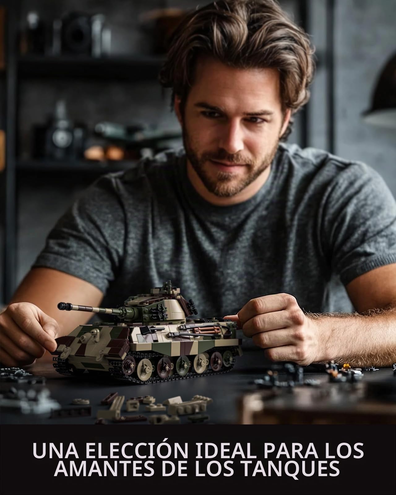 Nifeliz King Tiger Kit de Construcción de Tanque, Modelo de Tanque Militares para Adultos, Regalo Coleccionable para Adultos Amantes Militares (1267 Piezas, NF10315)