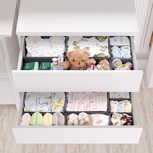 Miniatura 4 de Paquete de 14 organizadores de cajones para ropa, organizador de aparador para guardería, organizador de tela y almacenamiento perfecto para bebé