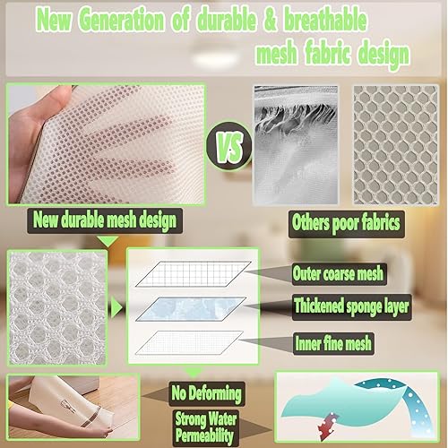 Miniatura 4 de Bolsas de malla para lavandería, 4 bolsas reutilizables de lavado de ropa, doble capa gruesa duradera, bolsas de lavado para lavadora, para tops,