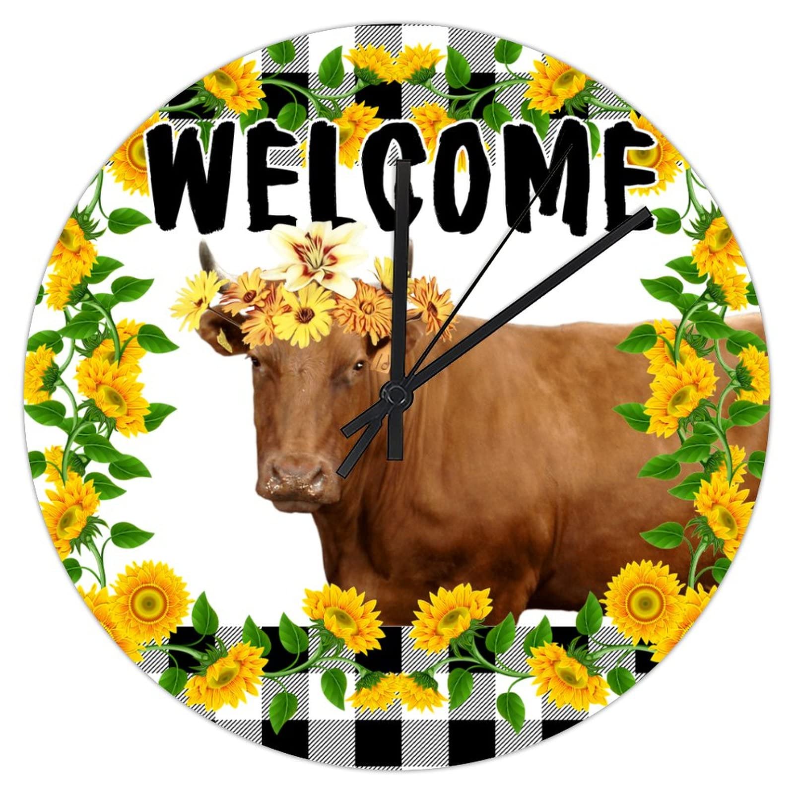 Horloge murale tournesol pour cuisine et salon apportant une touche champêtre et lumineuse