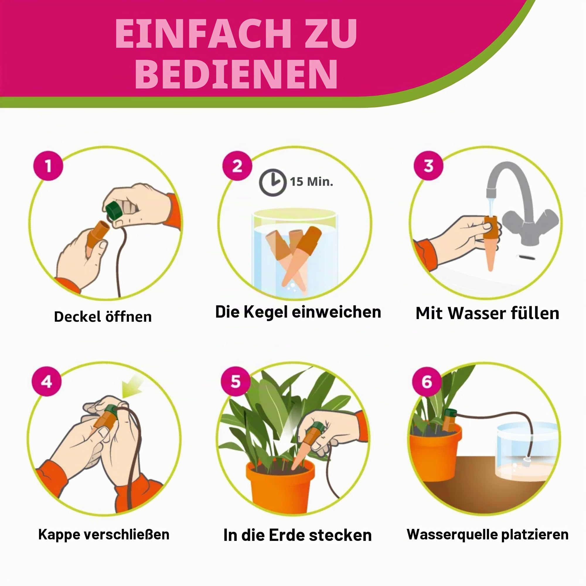 Blumat XL klassische Pflanzenbewässerungsstäbe | für den täglichen Gebrauch zu Hause oder im Urlaub | Wasserspikes für Pflanzen im Innen- oder Außenbereich | automatische Tropfbewässerung (4 Stück XL)