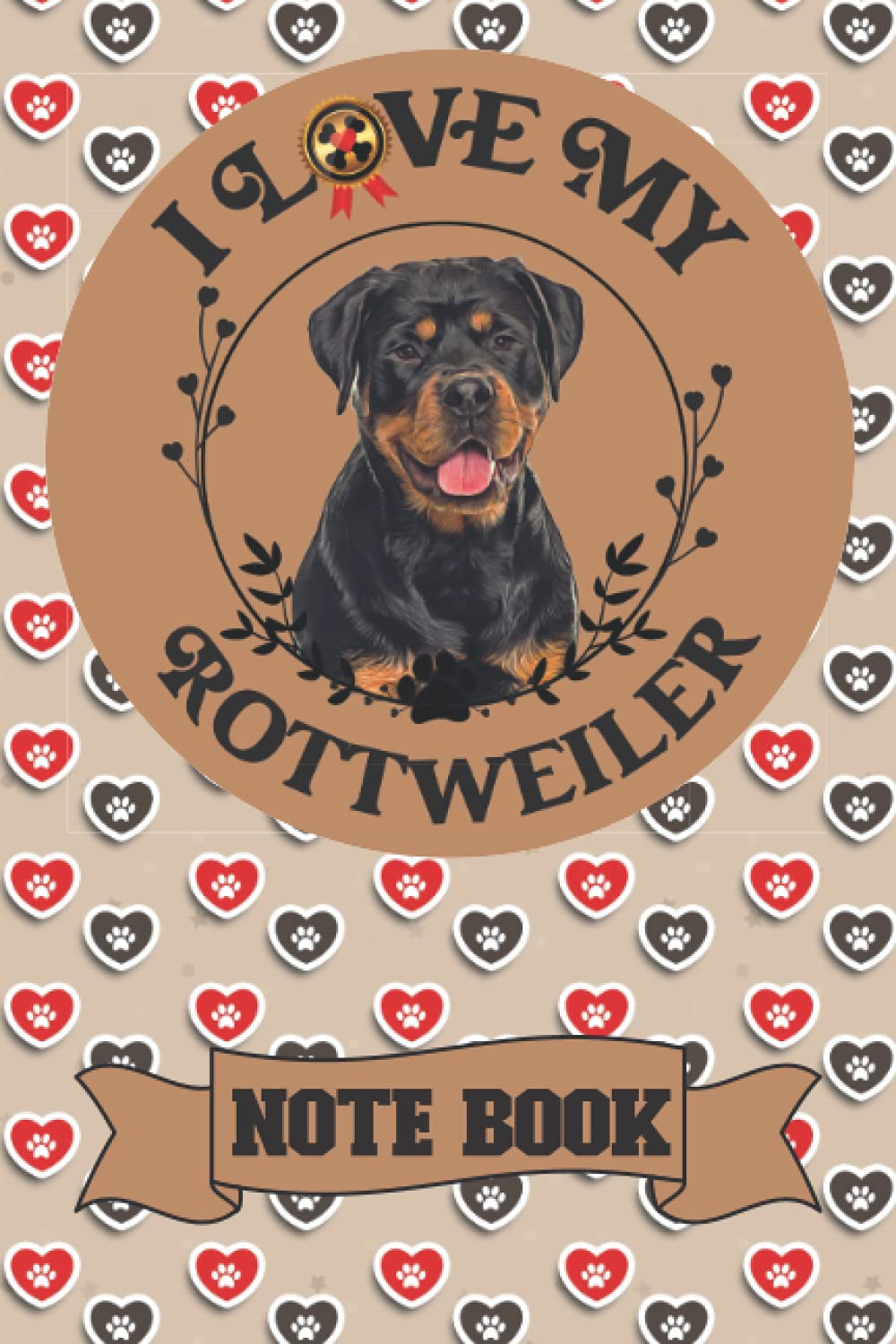 Rottweiler Notebook: Simple 120 Page Lined Journal Notebook With Rottie Motif And Convenient Date Line At The Top Of Each Page | Perfect Gift For Rottweiler Lovers