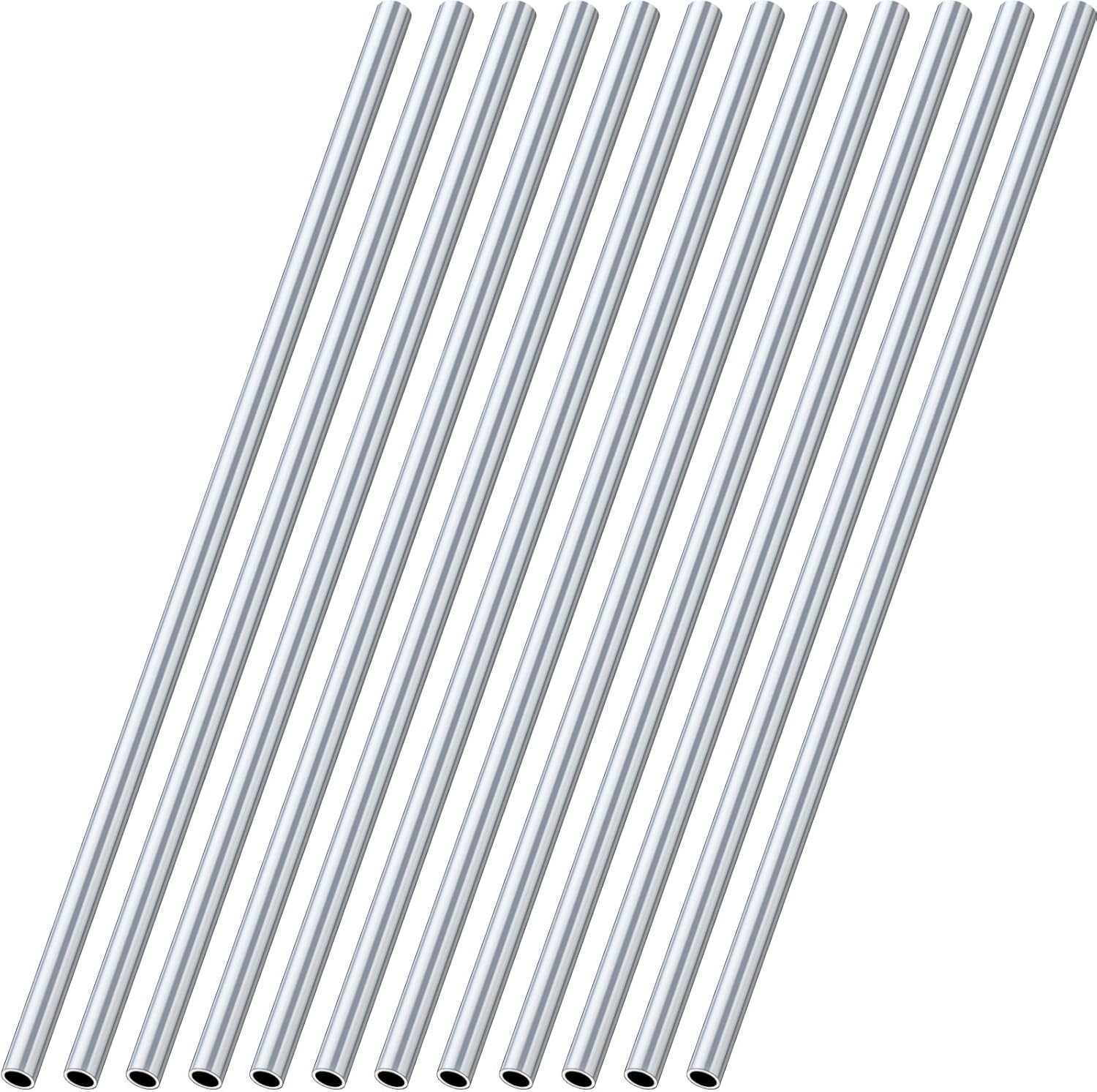 Blulu 12-Pack 36" Seamless Aluminum Round Tubing 0.35" OD x 0.28" ID - Rust-Resistant Metal Pipes for DIY Crafts, Models, Frames & Industrial Projects