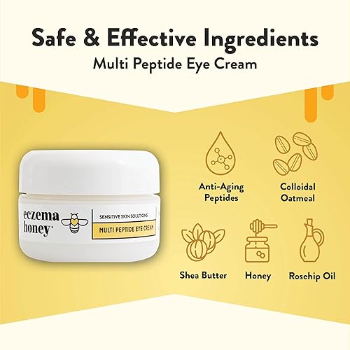 Miniatura 2 de ECZEMA HONEY Crema de ojos multipéptido y suero facial nutritivo - Paquete para pieles sensibles y secas - Libre de crueldad