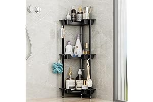 SWTYMIKI Standing Corner Shower Caddy for Maximizing Bathroom Organization