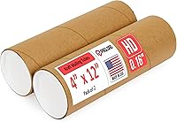 Vista 14 de Tubo de cartón reforzado resistente de 3 x 18 pulgadas, paquete de 2 tubos con 4 tapas, seguro aprobado por USPS, ideal para envío y almacenamiento