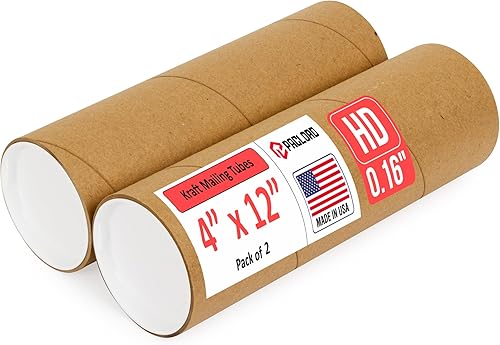 Miniatura 14 de Tubo de cartón reforzado resistente de 3 x 18 pulgadas, paquete de 2 tubos con 4 tapas, seguro aprobado por USPS, ideal para envío y almacenamiento