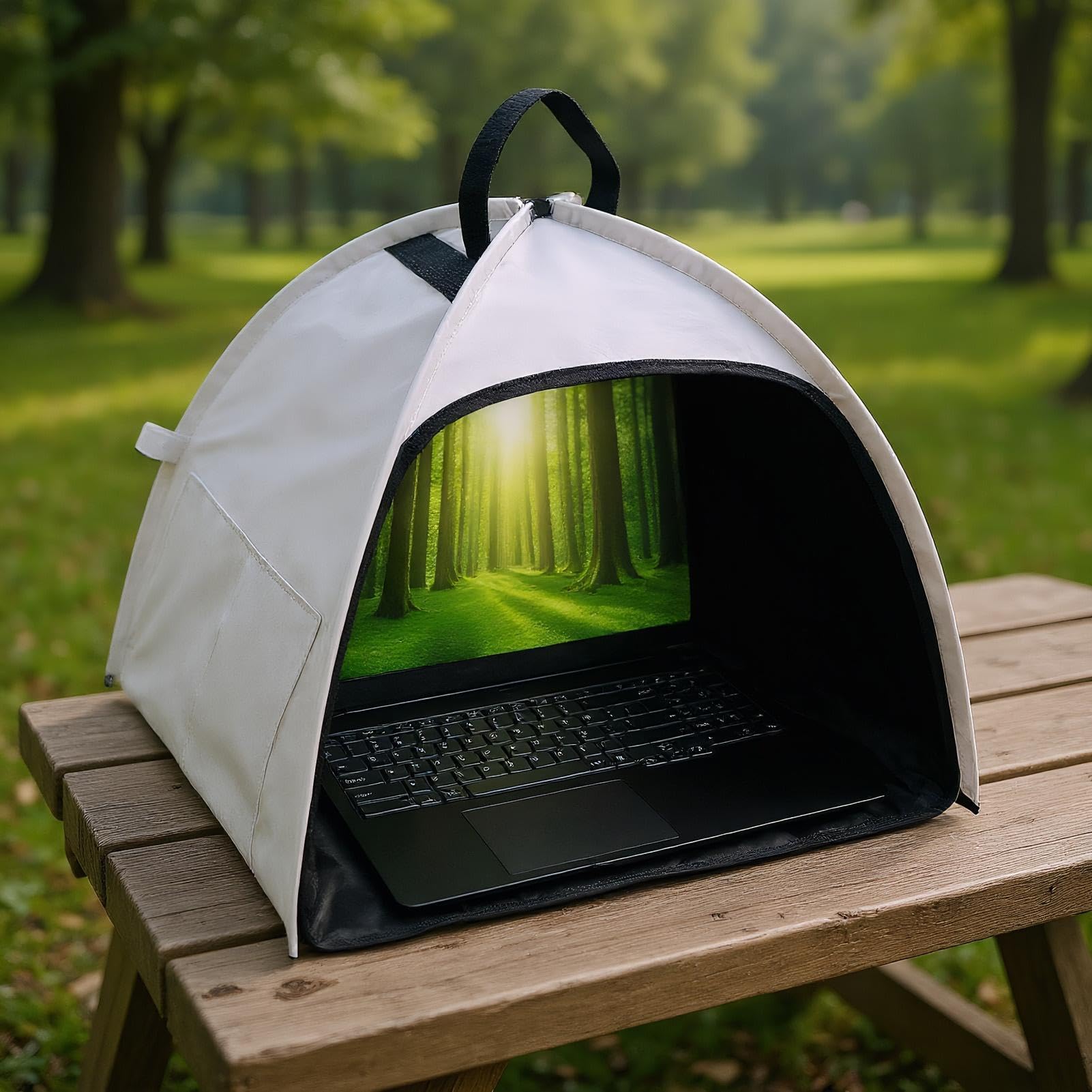 Tente Solaire pour Ordinateur Portable,Abri pour Travailler en Extérieur sur PC Portable | pour Confidentialité en Extérieur et Déplacements Professionnels Réunions