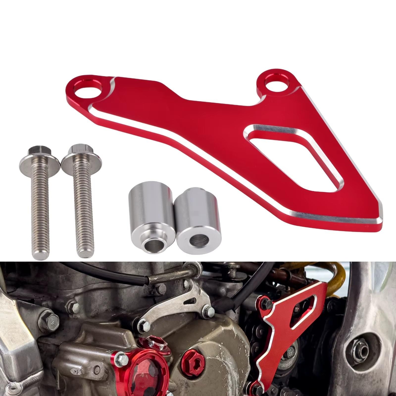 Protezione pignone anteriore per moto per Yamaha per YZ125 per YZ125X protettiva pignone moto | Aiuta a proteggere la zona della catena dagli impatti della ghiaia e dall'esposizione alla pioggia