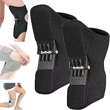 Knee Assistive Device, Knee Protection Booster, Knee Immobilizer, Knee Booster Brace Joint Support Spring Stabilizer, Knee Brace for Relieve Pain, Knee Pads for Sports 2Pcs,Black