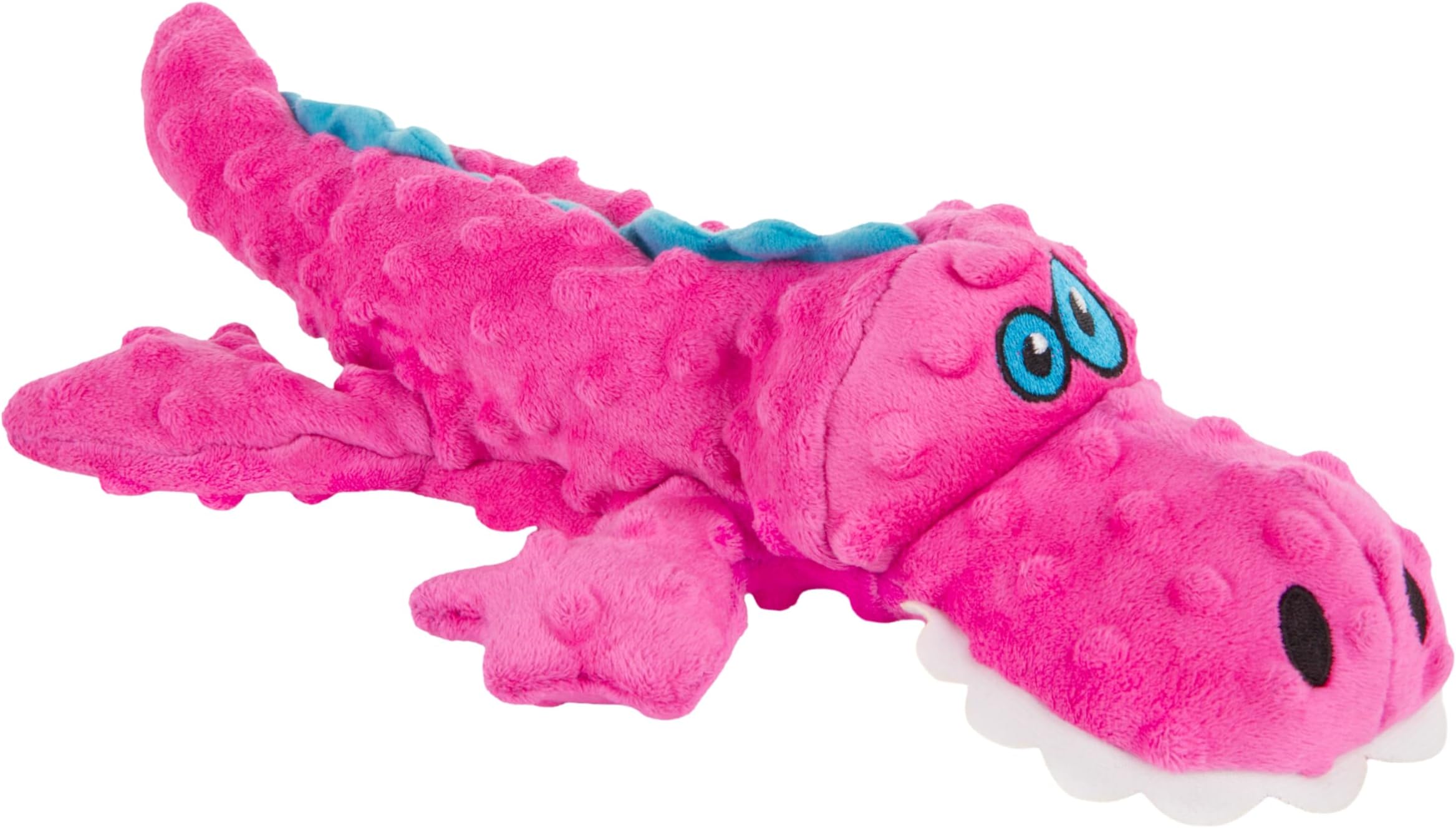 Gators Squeaky Plush Dog Toy with Chew Guard Technology, Durable Fabric & Squeaker for Active Play, Pink, Large