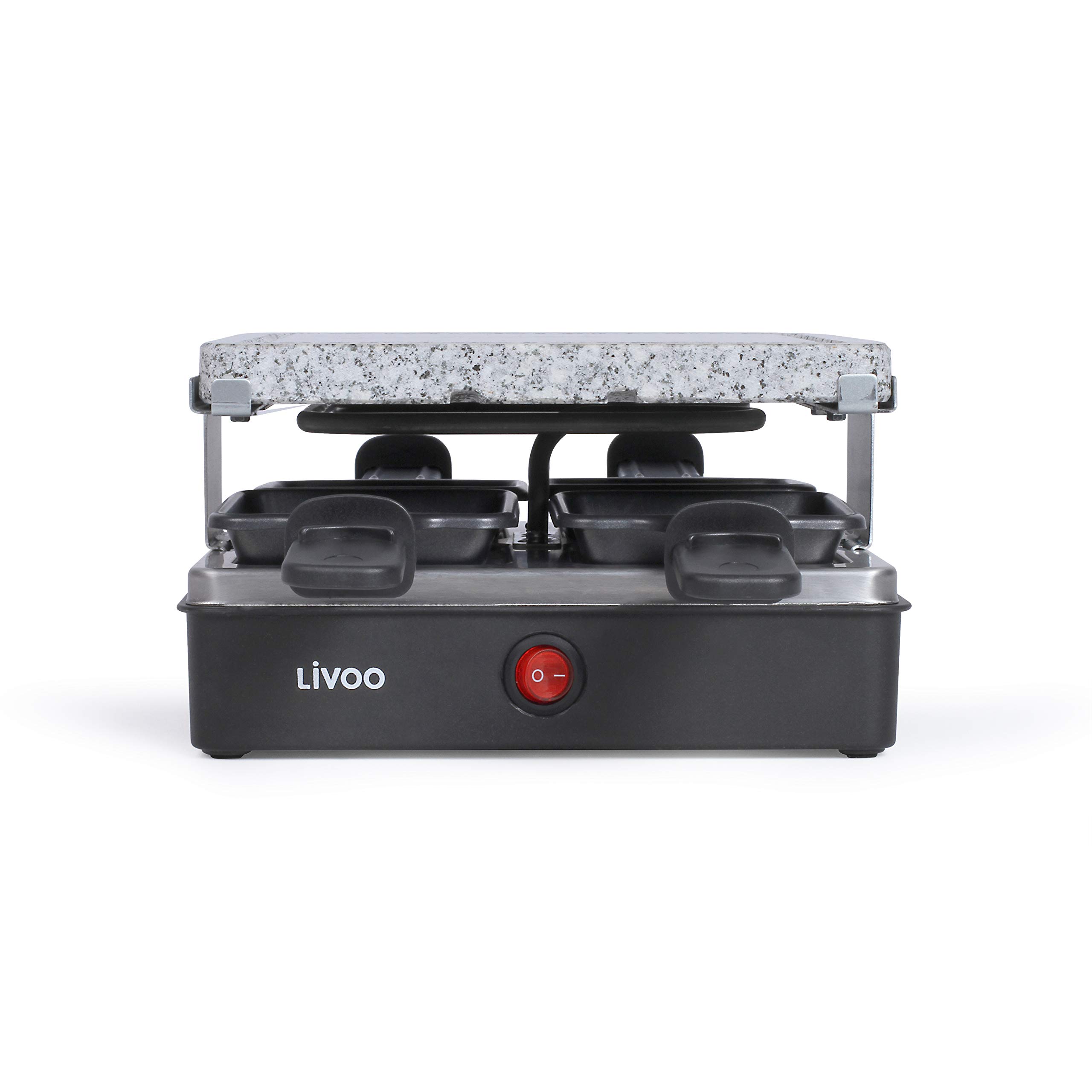 Livoo macchina per raclette 4 persone 600w + pietra per grigliare doc242