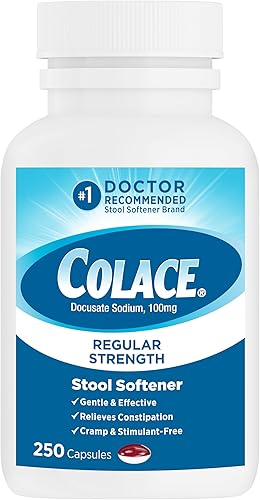 Cápsulas suavizantes de heces, Colace Docusate Sodium, 0,0035 oz, 367618101520, 1, 1