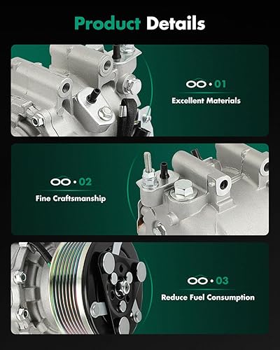 Vista 33 de SCITOO Compresor de CA apto para H-onda Prelude 2.2L 2001 para H-onda Civic para A-cura EL 1.7L 1997 1998 1999 2000 2001