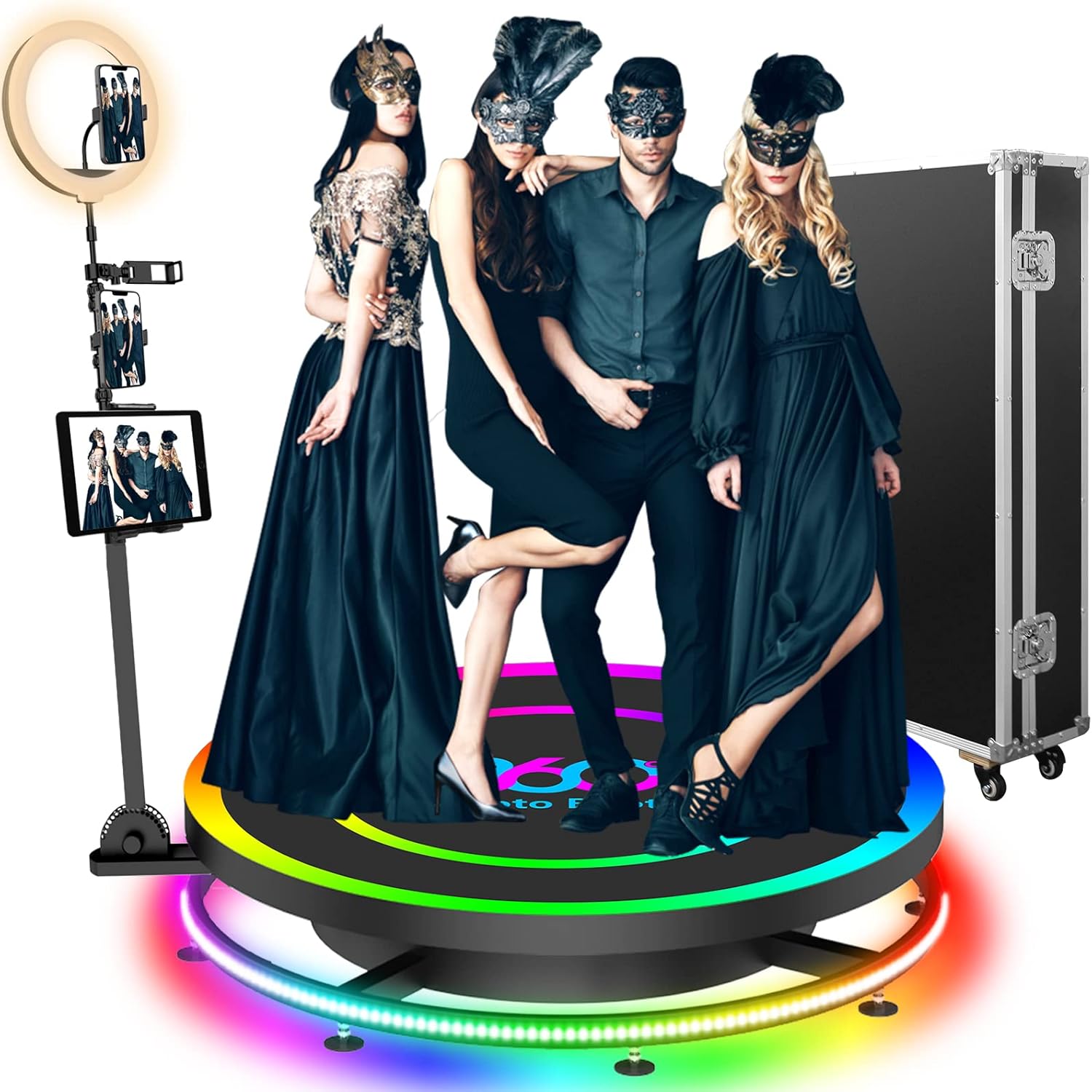 360 Photo Booth Machine for Parties 360 Photo Booth (39.4"(100cm)+Flight Case) 5