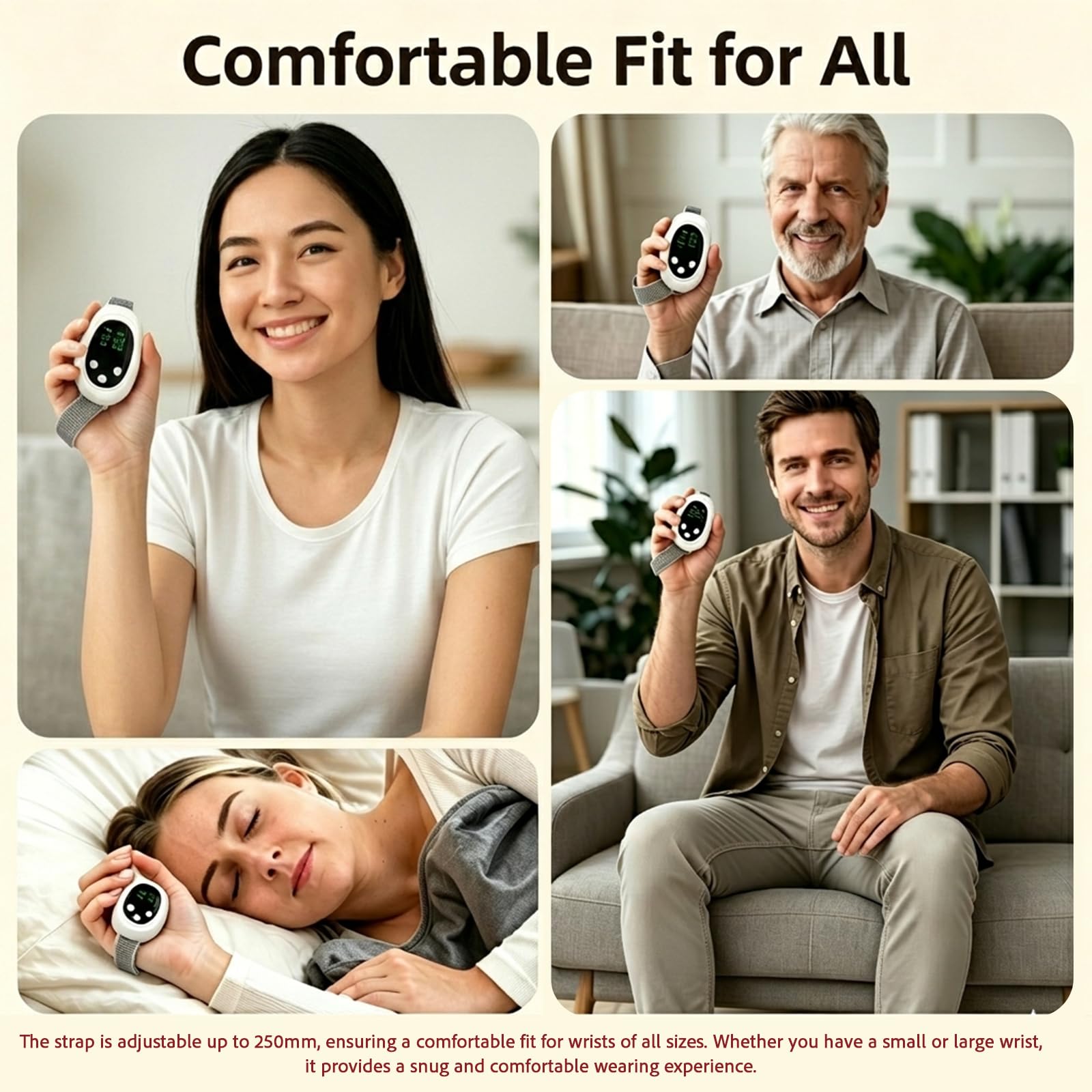 EMS Dispositif d'aide au sommeil avec sangle réglable 2 modes 20 vitesses Affichage LED Type C Charge rapide Aide naturelle au sommeil pour une meilleure qualité de sommeil
