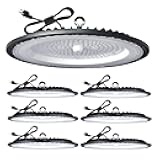 LED High Bay Light 200w, Garage Lightsing, LED Shop Lights 5000K Daylight 30000LM 6 Pack, UFO LED Highbay Lights with US Plug, IP65 Commercial Bay Lighting, for Warehouse, Garage
