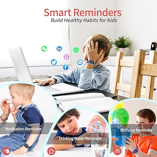 Miniatura 7 de Reloj de seguimiento de actividad física para niños, reloj inteligente impermeable IP68 con 19 modos deportivos, podómetro, monitor de frecuencia