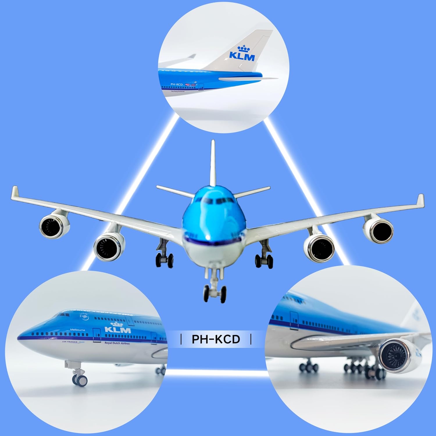 1/200 Scale Model Airplane Model Diecast Airplanes KLM B747 Display Airplane for Office/Home Decor (Resin Plane Model of 12 inch