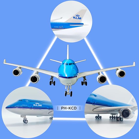 Scale Model Airplane Model Diecast Airplanes KLM B747 Display Airplane for Office/Home Decor (Resin Plane Model of 30CM)