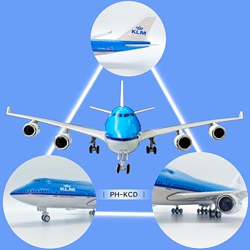 Scale Model Airplane Model Diecast Airplanes KLM B747 Display Airplane for Office/Home Decor (Resin Plane Model of 30CM)