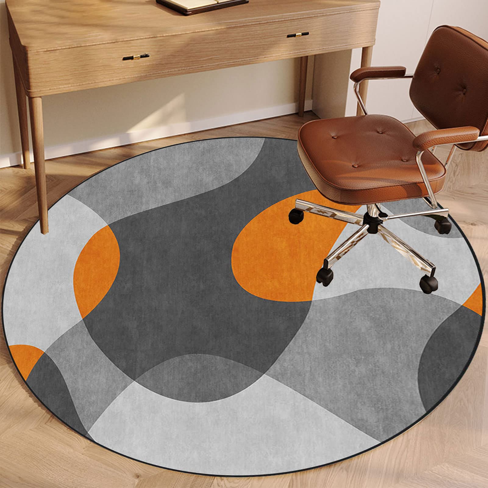 EYZO Tappetino per Sedia da Ufficio Gaming per Moquette e Pavimento Rigido, Tappetino per Sedia da Scrivania Antiscivolo per Home Office, Tappeto Multiuso Tappetino di Protezione Rotondo 90 cm