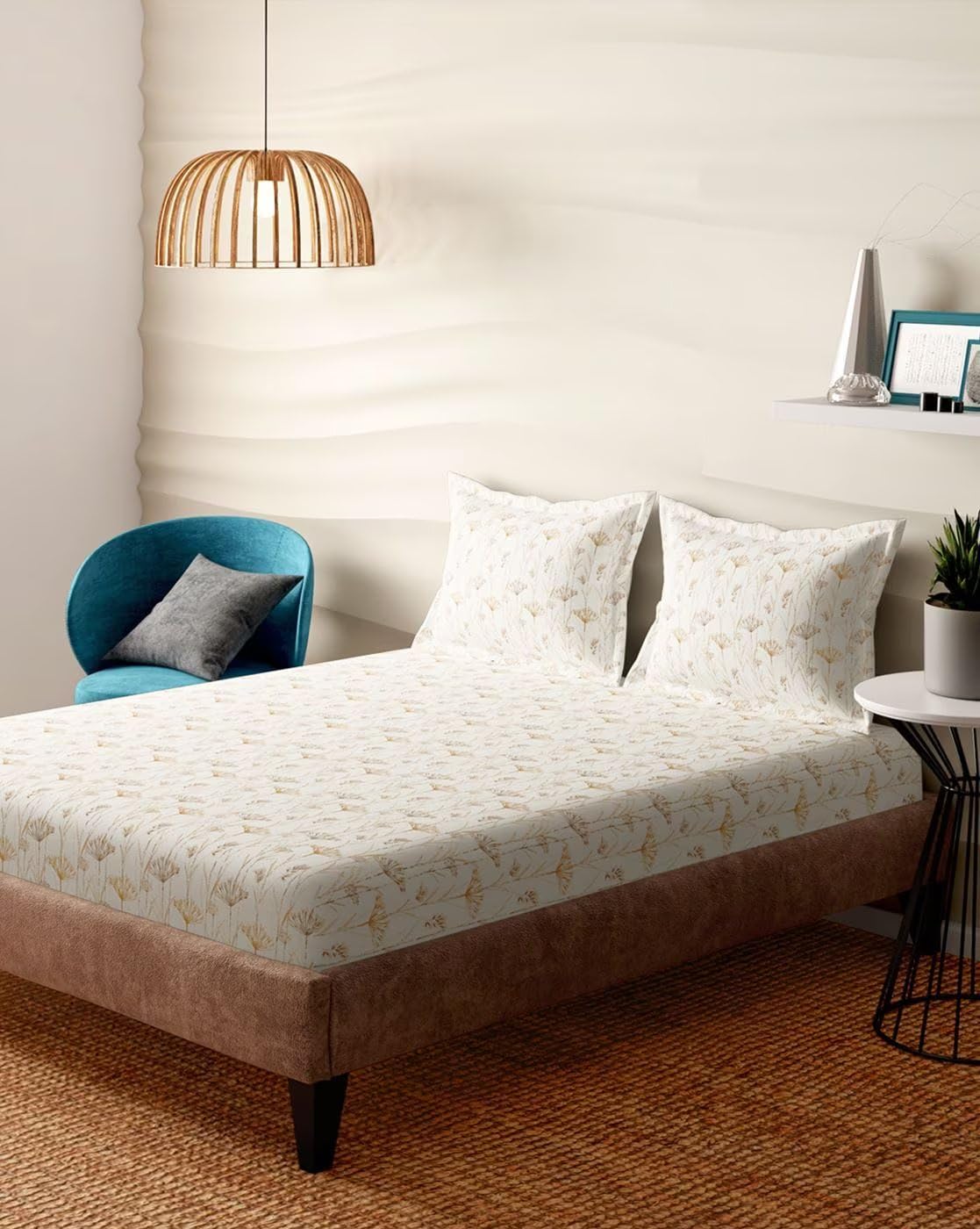 Portico New York Melange 100 Cotton Double Super King Size Bedsheet