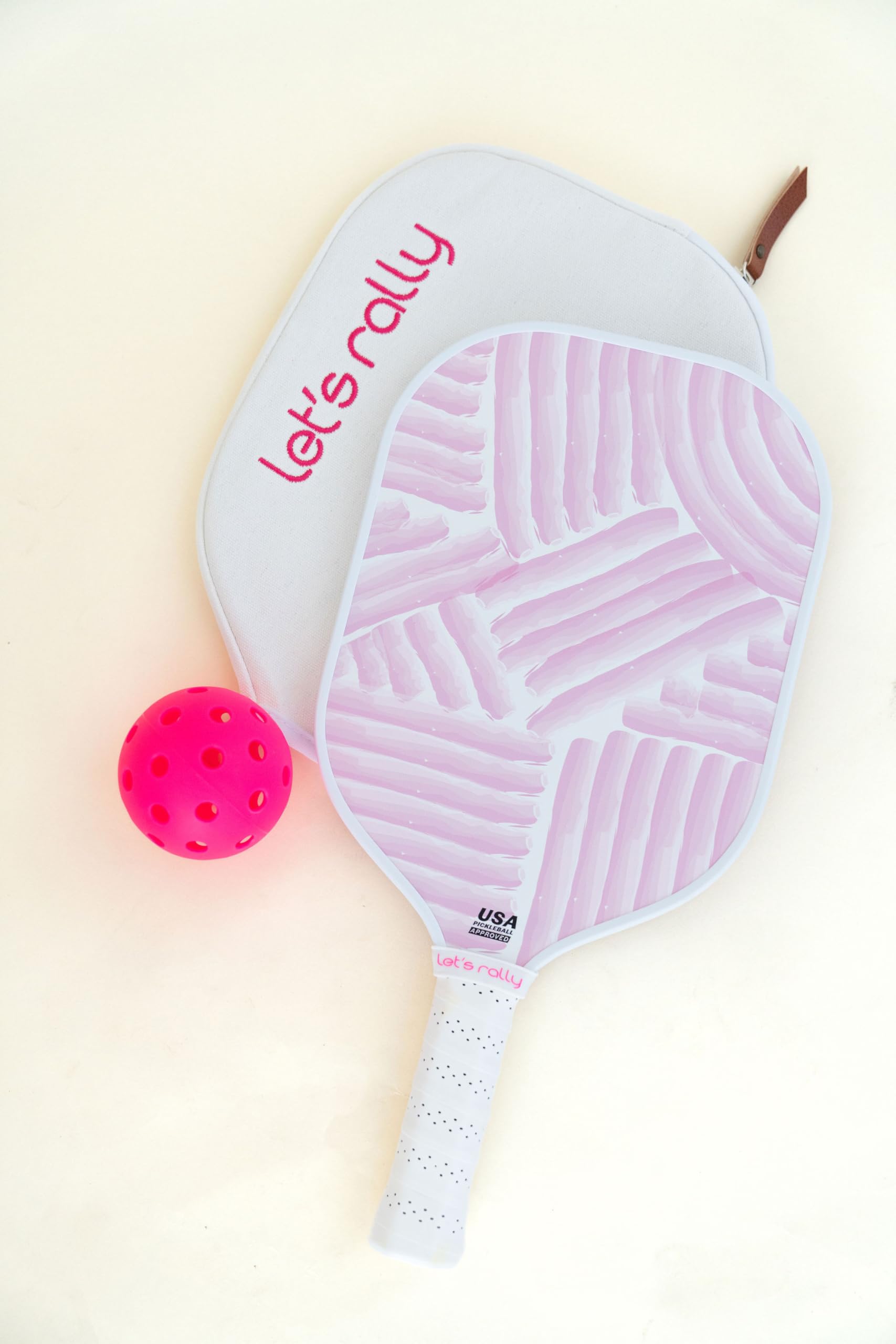 Let's Rally USAPA Approved Fiberglass Pickleball Paddle (Pickle Pink) – Cute Pickleball Paddle for Women, Indoor & Outdoor Use, Lightweight Pickleball Rackets
