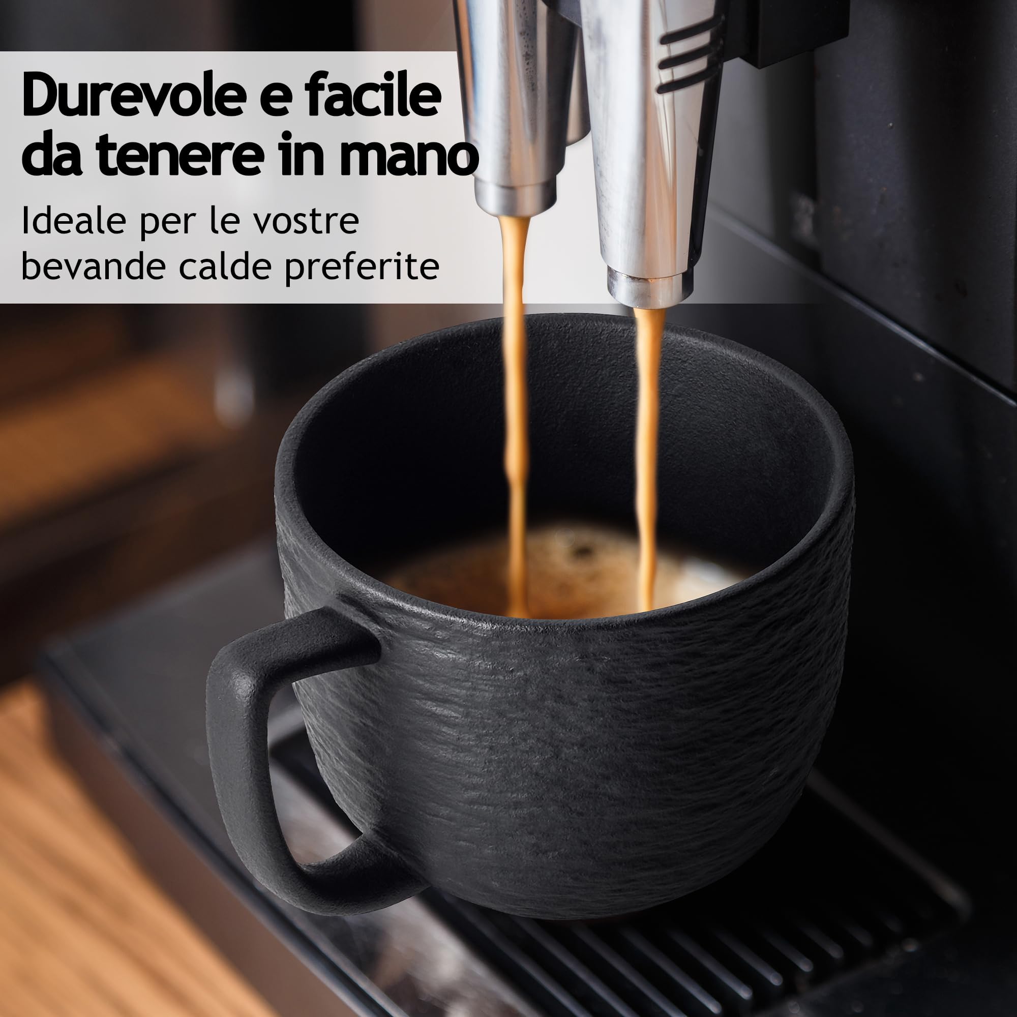 MIAMIO - Set di 4 tazze da 450 ml - Tazza in ceramica opaca per caffè, latte, cappuccino e tè - Collezione Oasis