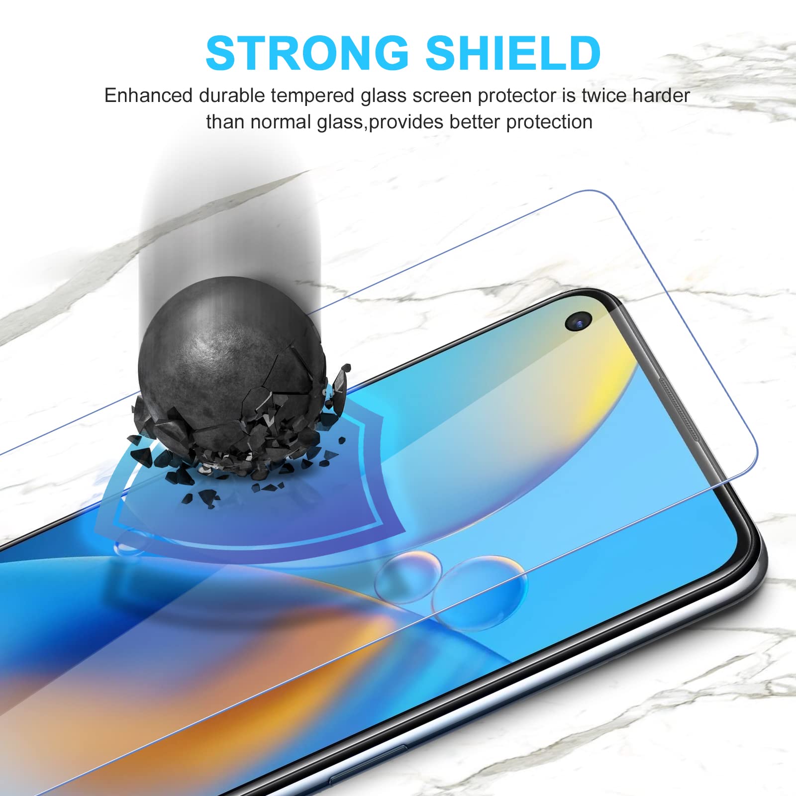 Dlxiks 4 Pezzi Vetro Temperato per Oppo A74 4G, Oppo A94 5G,Installazione Facile,9H Durezza,Pellicola Prottetiva Anti Graffio,HD Trasparente,Vetro Protettivo per Oppo A74 4G, Oppo A94 5G