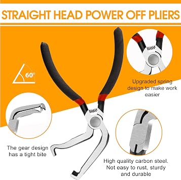 4 Pcs Car Electrical Separator Pliers 60 Degree Connecting Pliers Safety Wire Pliers Automotive Tools Electrical Connector Pliers Electrical Plug Disconnect Pliers