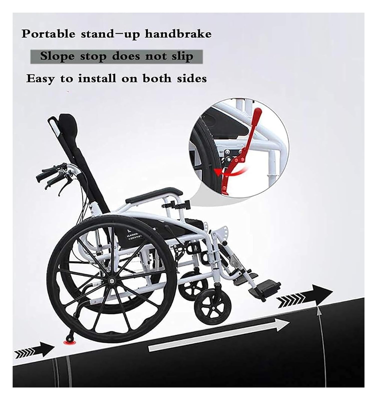Silla de Ruedas de Viaje，Andadera Adulto， Silla de Ruedas Ligera y Plegable de Transporte con reposacabezas y Respaldo reclinable