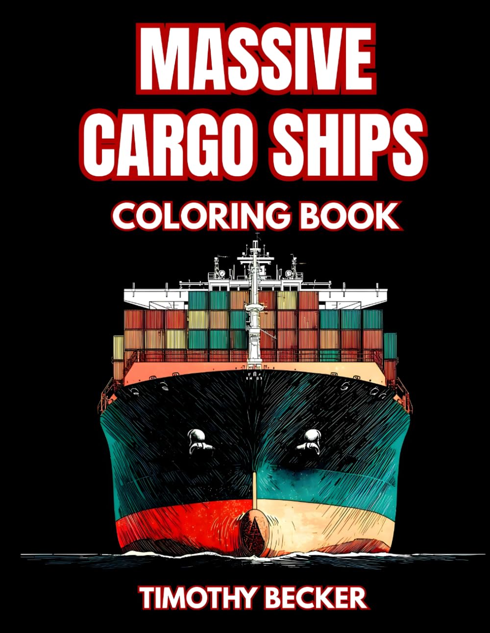 Massive Cargo Ships Coloring Book: 38 Giant Container Vessels to Color with Ocean Freight Liners, Port Terminal Scenes and Detailed Deck Equipment – ... Adventures Collection by Timothy Becker)