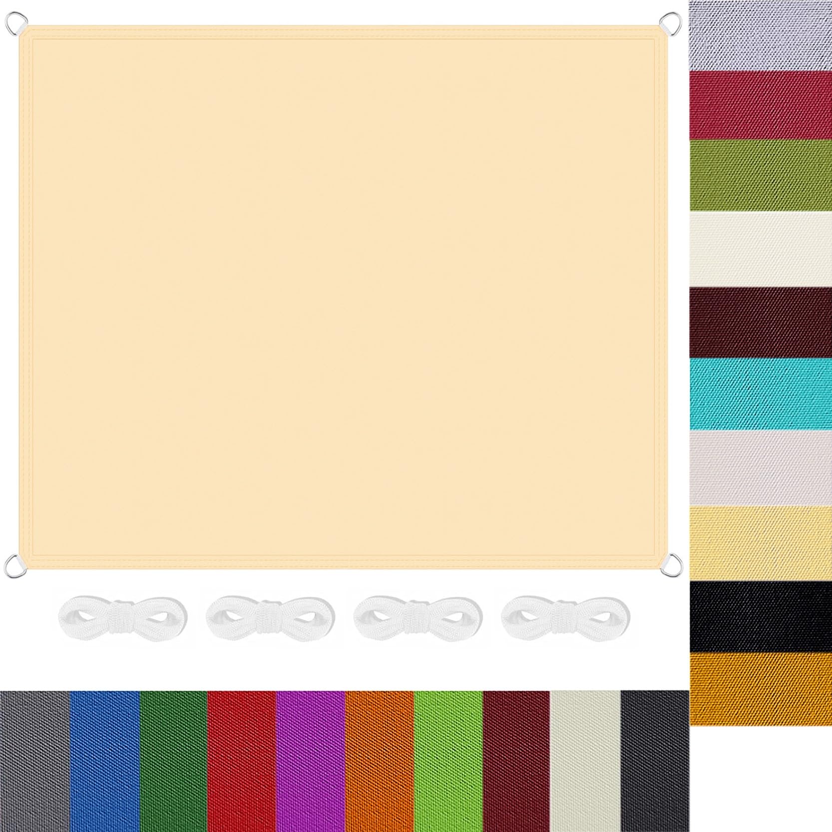 Voiles ombrages rectangulaire 1.5x2m polyester contre la pluie et les UV
