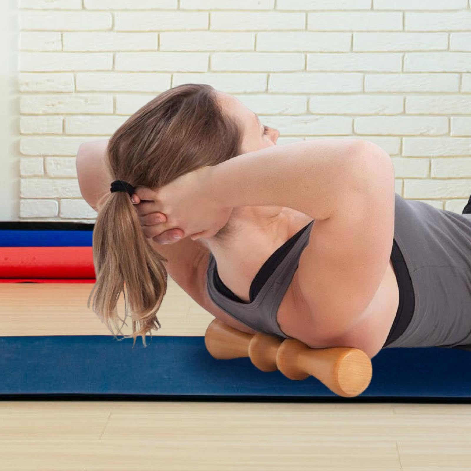 Rodillo de Masaje de Madera para La Espalda, Portátil, para, Glúteos Y Gimnasio.
