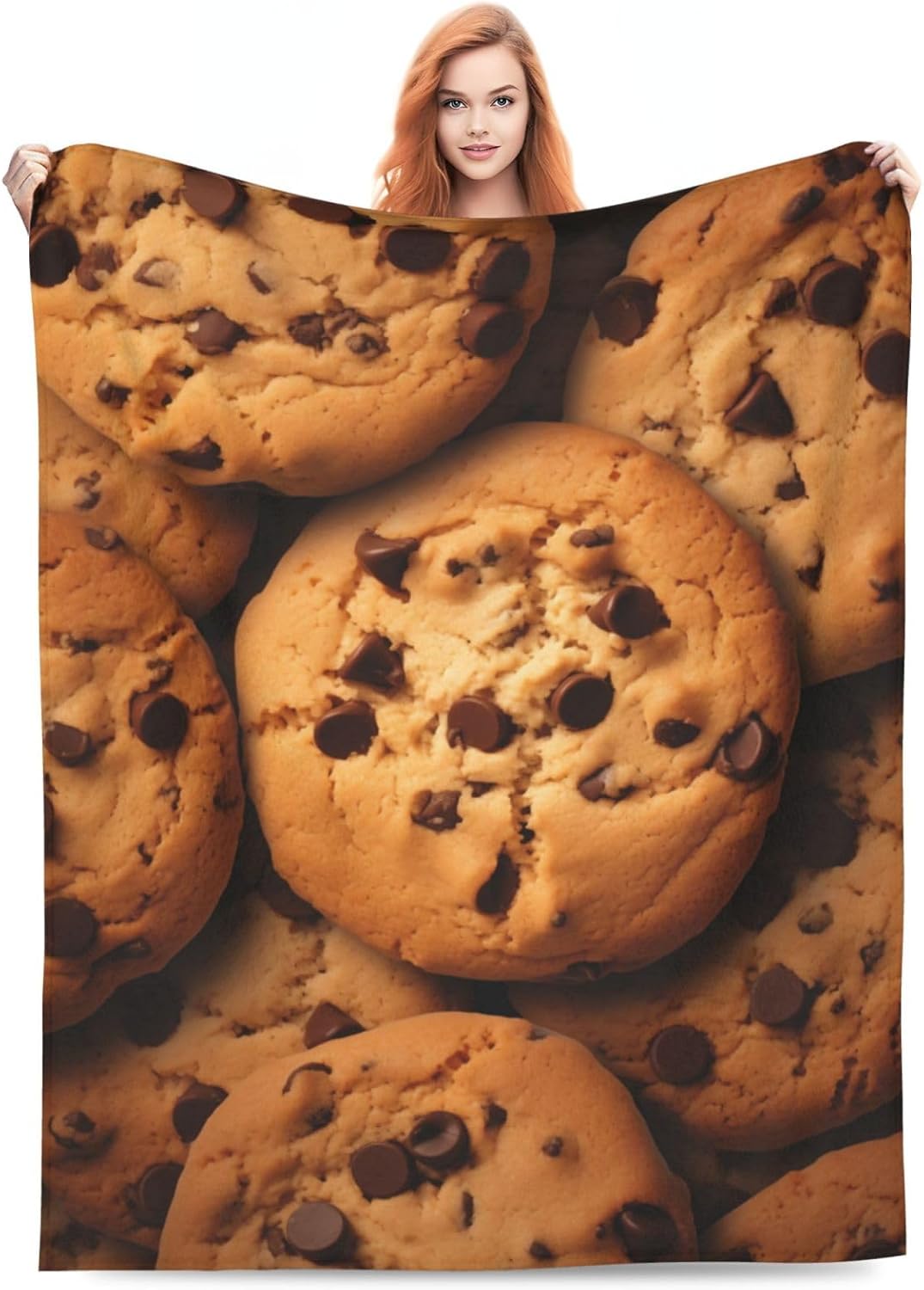 Cookie Blanket Funny Soft Food Blankets Cookie Blanket Adult Size Flannel Birthaday Gift for Teens Boys and Girls for Sofa Outdoor Living Room Indoor Bedroom Decor 50x60 Inch