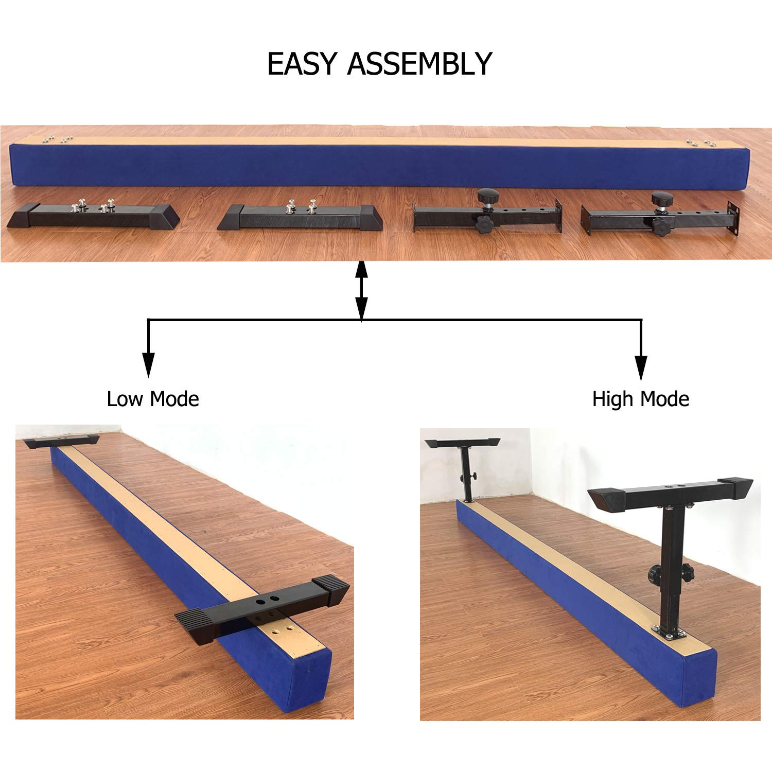 MARFULA 8 Feet Adjustable Gymnastics Balance Beam Gymnastics Training Equipment for Kids Home