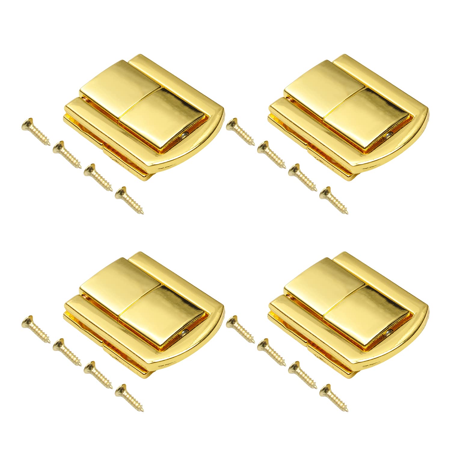 MroMax Toggle Catch Lock, 1.22Inch Retro Decorative Golden Hasp for Suitcase Chest Trunk Latch Clasp, Pack of 4