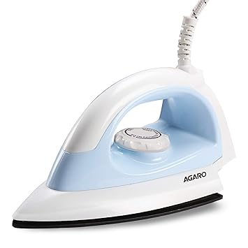 AGARO EVA 750 Watts Electric Dry Iron with Non-Stick Sole Plate (Blue)