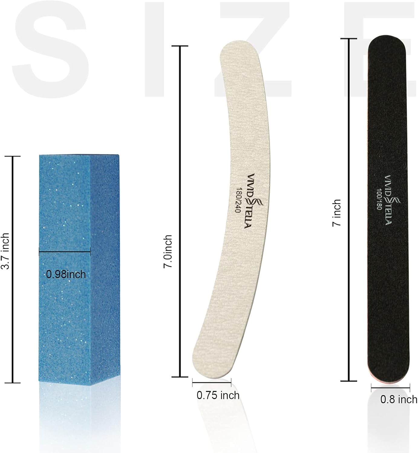 18PCS Emery Boards Nail Files Nail Buffer Block File Manicure Tools