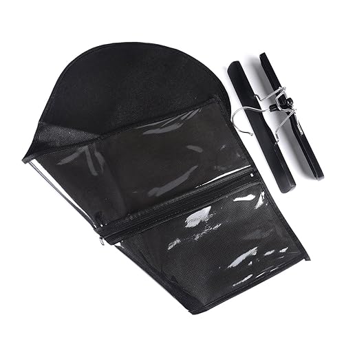 Miniatura 4 de Colgador de extensión de cabello antideslizante de doble cara con bolsa de protección portátil (negro)