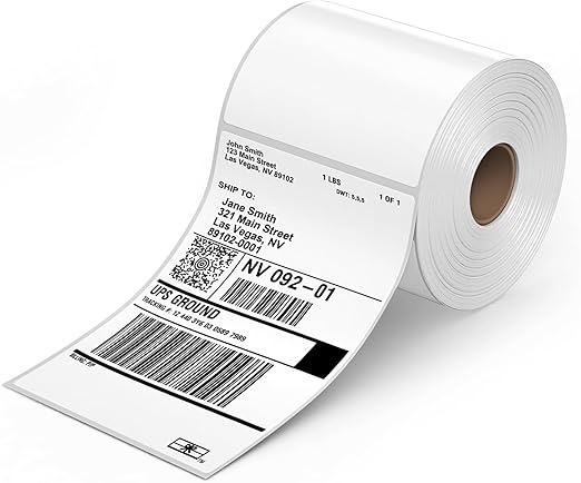 Rollo Direct Thermal Shipping Labels - 500 4x6 Thermal Label Roll - Perforated and Strong Adhesive (Commercial Grade)