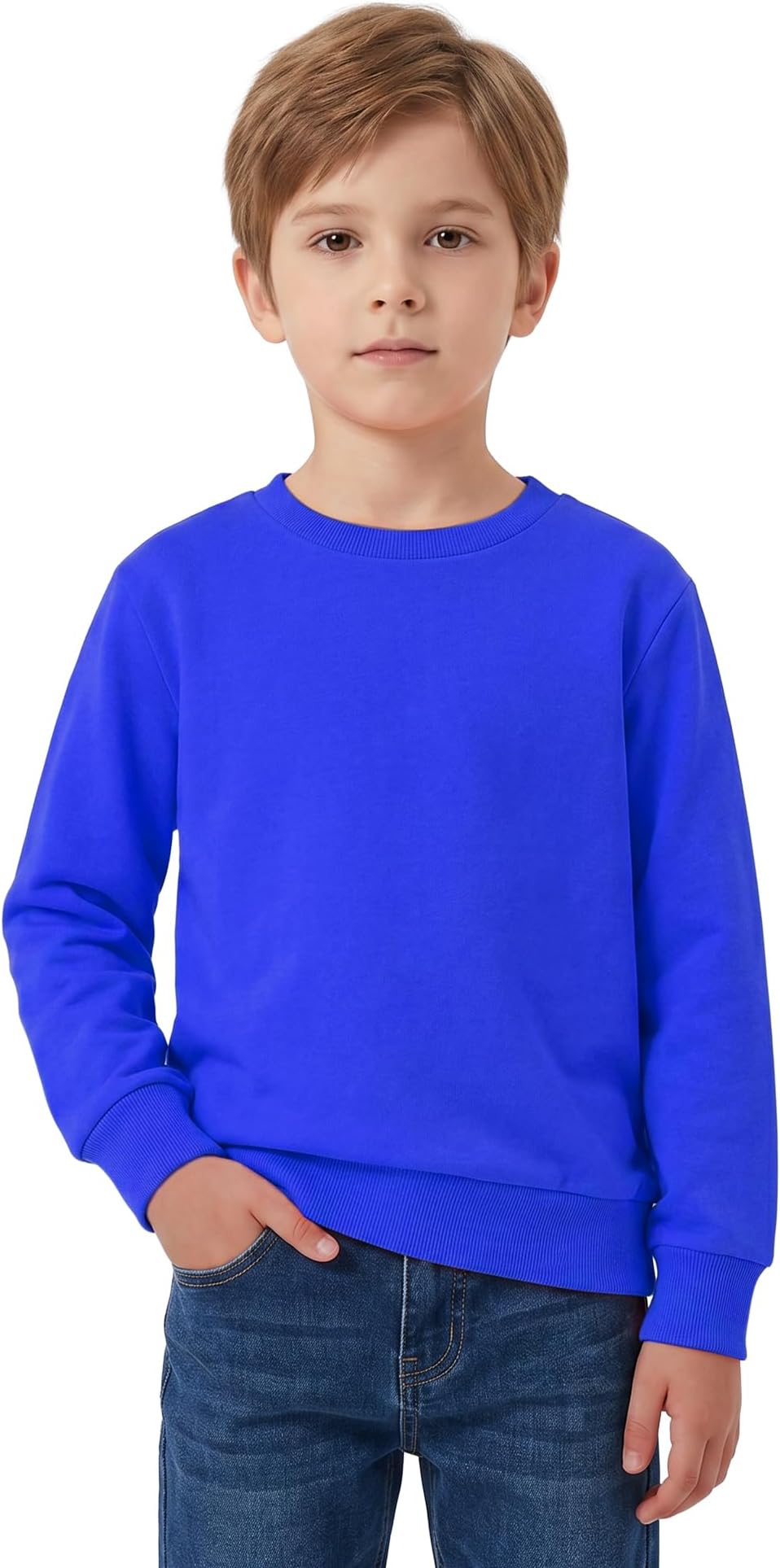 Kids Boys Sweatshirt Round Neck Soft School Jumper Unisex